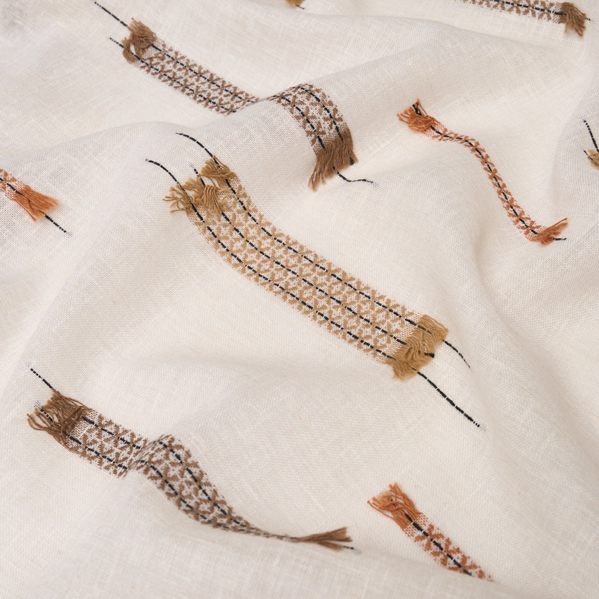 Elysia Sheer fabric in neutral color - pattern number 86670 - by Schumacher in the World View collection