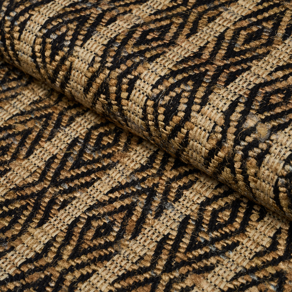 Kyara Handwoven fabric in brown &amp; black color - pattern number 86680 - by Schumacher in the World View collection