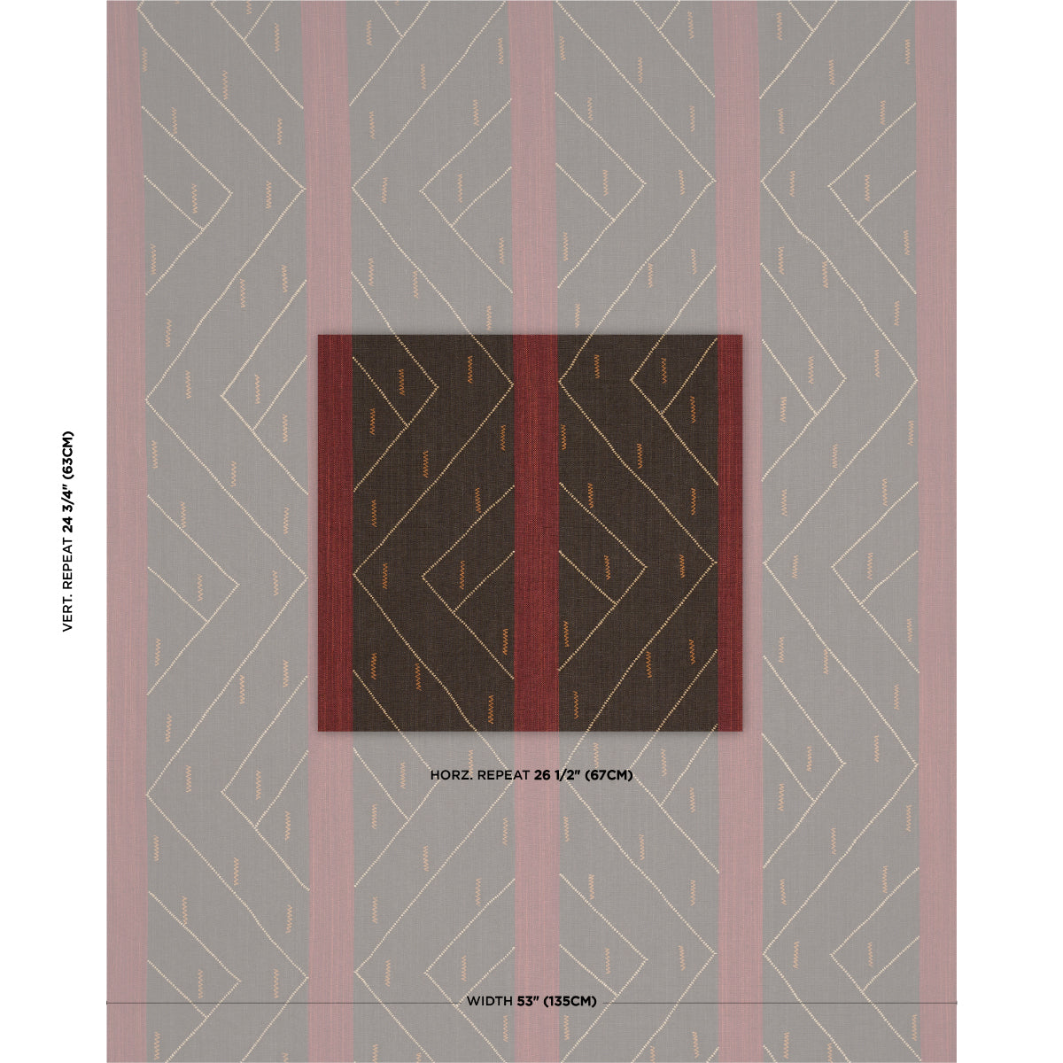 Kapanga Embroidery fabric in brown color - pattern number 86701 - by Schumacher in the World View collection