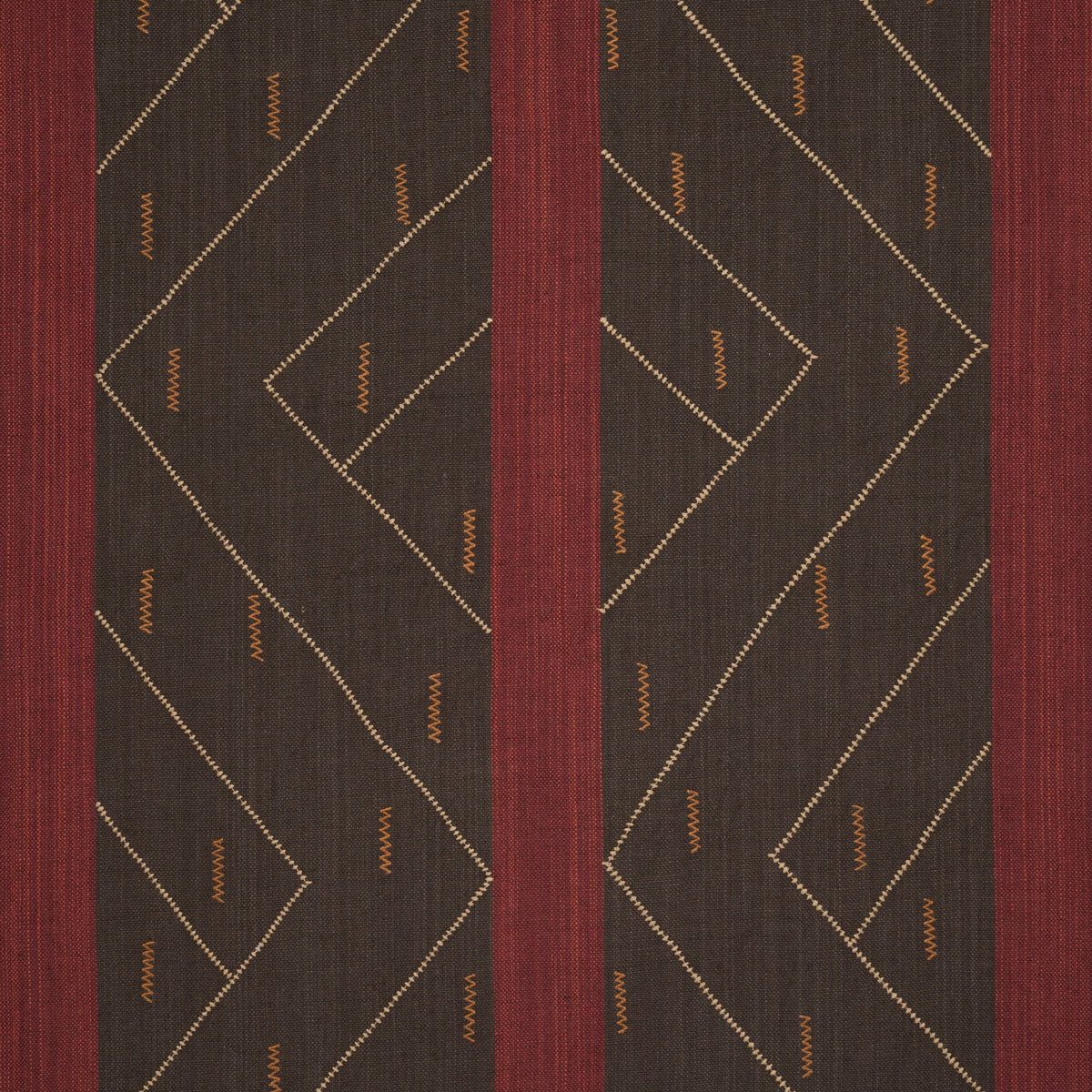 Kapanga Embroidery fabric in brown color - pattern number 86701 - by Schumacher in the World View collection