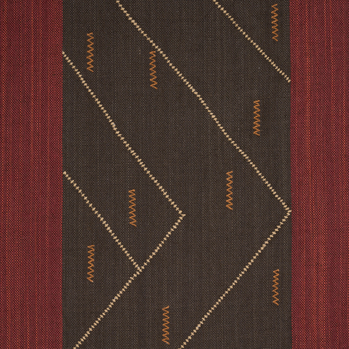 Kapanga Embroidery fabric in brown color - pattern number 86701 - by Schumacher in the World View collection