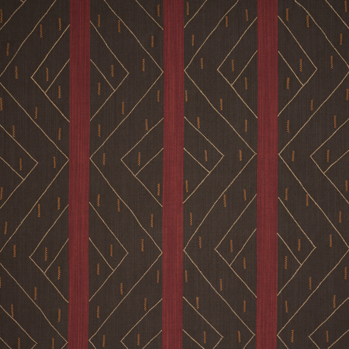 Kapanga Embroidery fabric in brown color - pattern number 86701 - by Schumacher in the World View collection