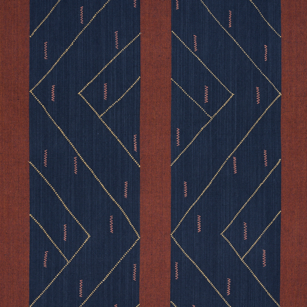 Kapanga Embroidery fabric in indigo color - pattern number 86702 - by Schumacher in the World View collection