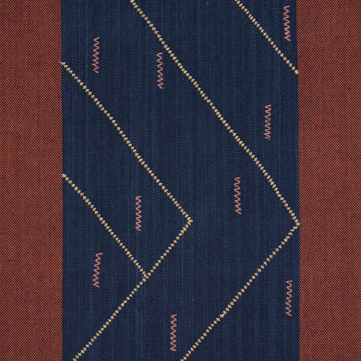 Kapanga Embroidery fabric in indigo color - pattern number 86702 - by Schumacher in the World View collection
