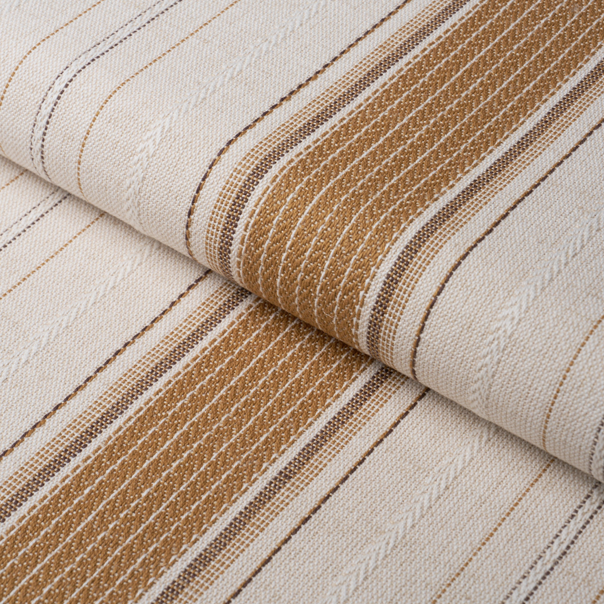 Idris Stripe fabric in ochre color - pattern number 86710 - by Schumacher in the World View collection