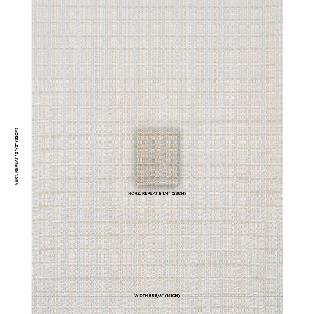 Skyline Plaid fabric in stone color - pattern number 86850 - by Schumacher in the Atelier Paris collection
