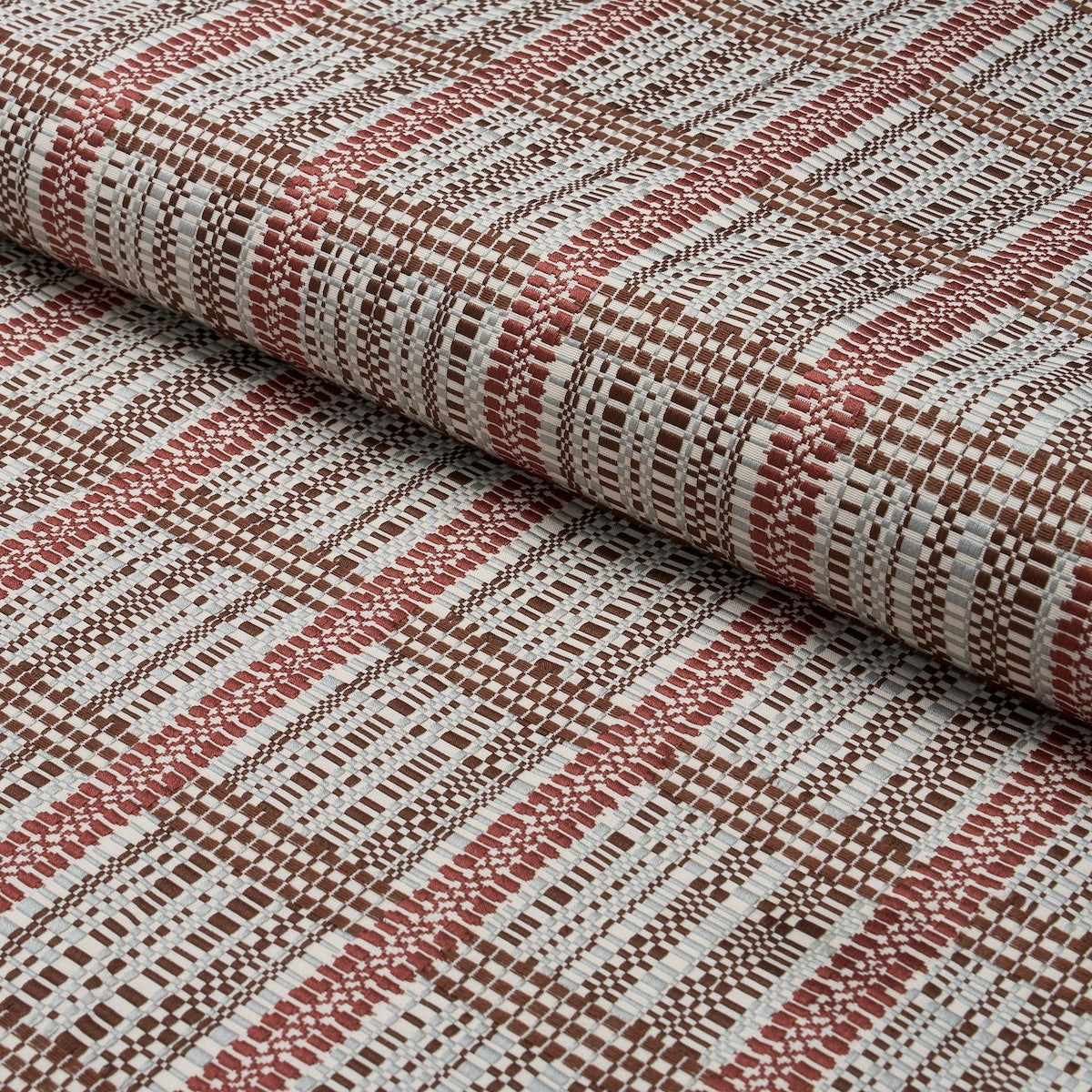 Skyline Plaid fabric in merlot color - pattern number 86851 - by Schumacher in the Atelier Paris collection