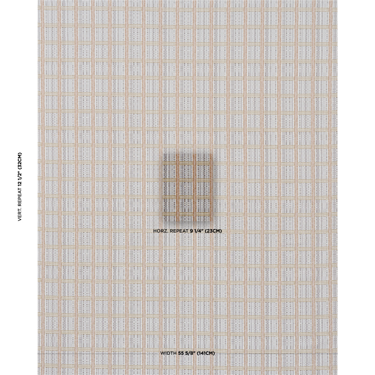Skyline Plaid fabric in bronze color - pattern number 86852 - by Schumacher in the Atelier Paris collection