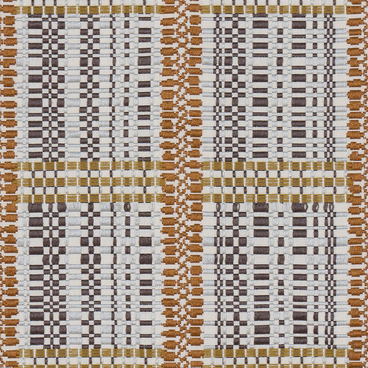 Skyline Plaid fabric in bronze color - pattern number 86852 - by Schumacher in the Atelier Paris collection