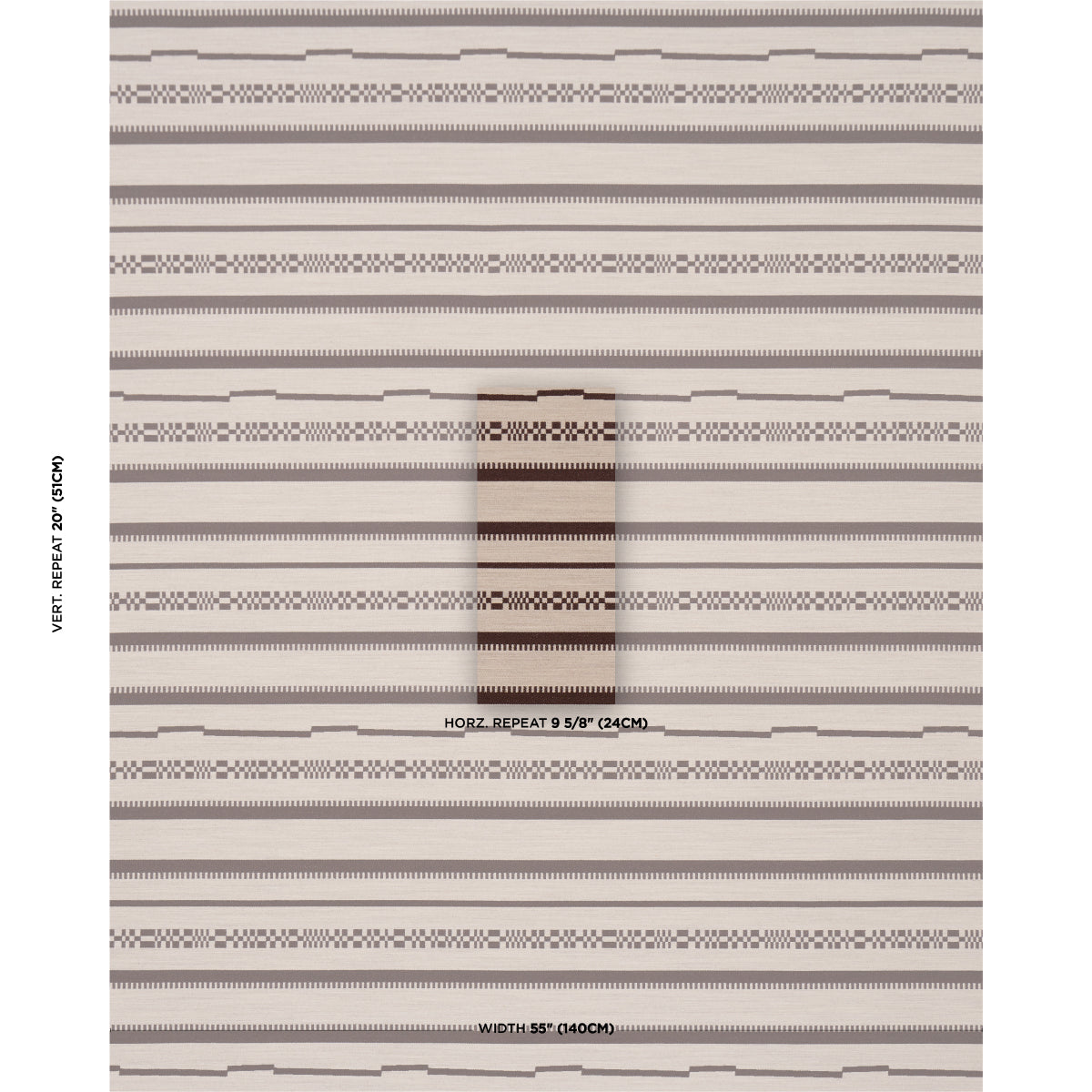 Skyline Stripes Reversible fabric in americano color - pattern number 86870 - by Schumacher in the Atelier Paris collection