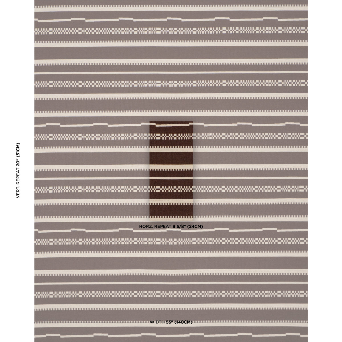 Skyline Stripes Reversible fabric in americano color - pattern number 86870 - by Schumacher in the Atelier Paris collection