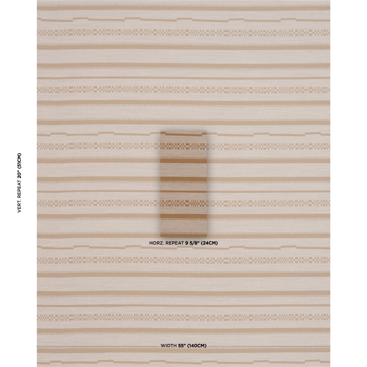 Skyline Stripes Reversible fabric in dune color - pattern number 86871 - by Schumacher in the Atelier Paris collection