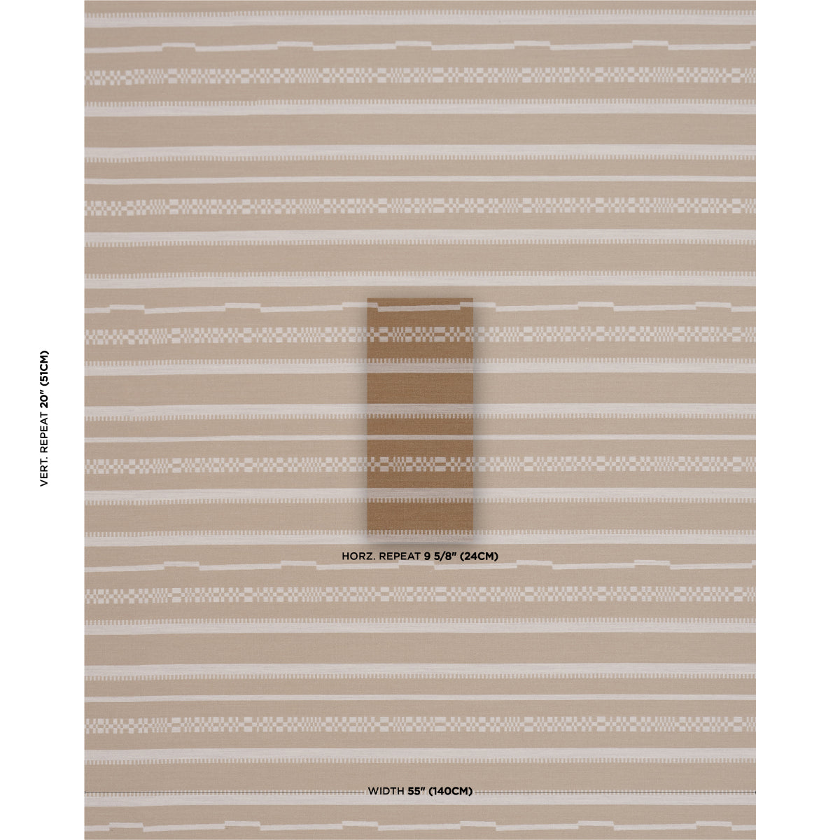 Skyline Stripes Reversible fabric in dune color - pattern number 86871 - by Schumacher in the Atelier Paris collection