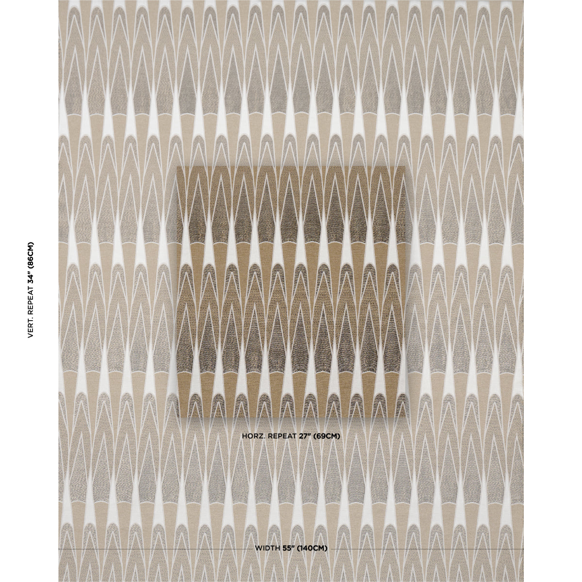 Nightfall Skyline fabric in metallic brown color - pattern number 86941 - by Schumacher in the Atelier Paris collection