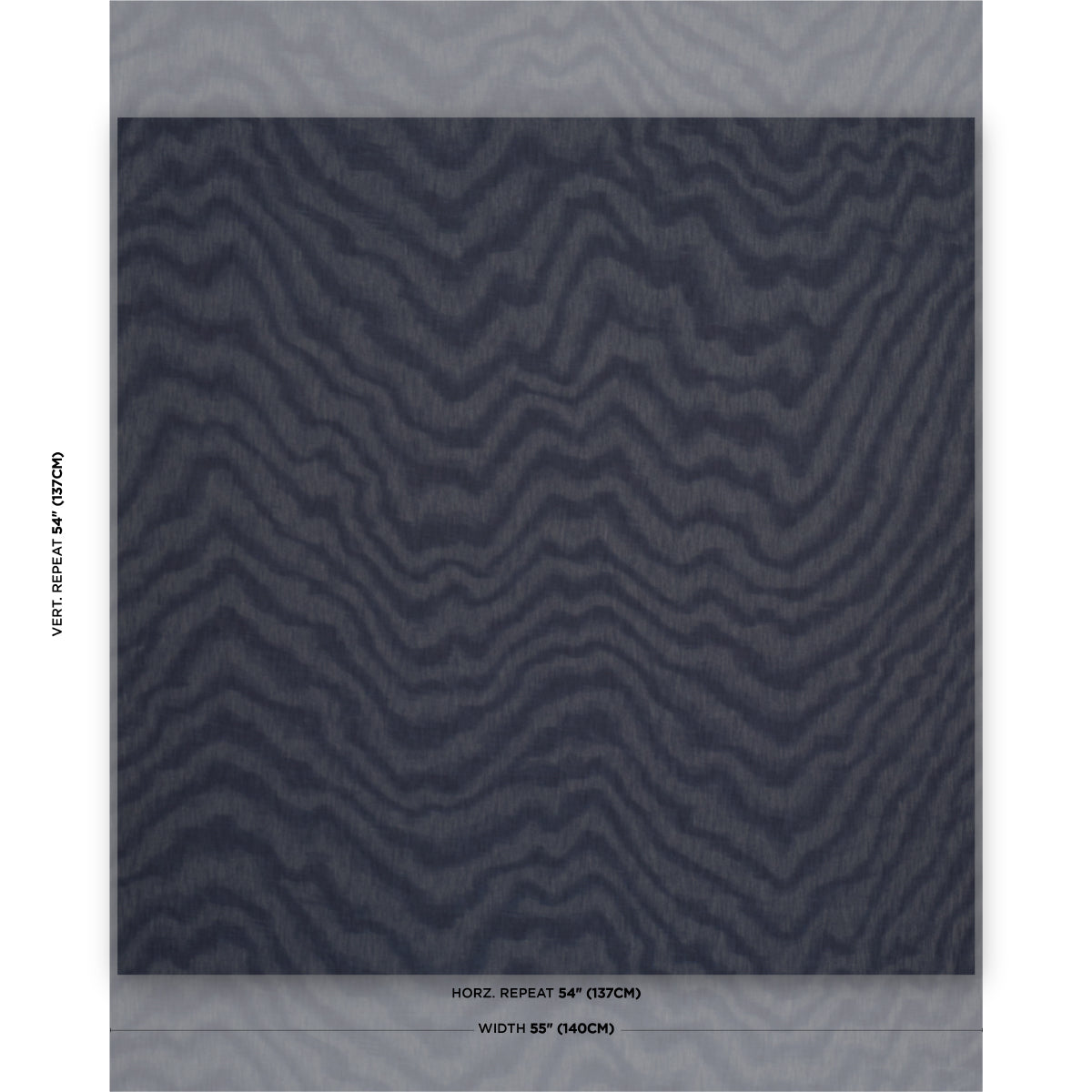 Denim Moiré fabric in denim color - pattern number 86960 - by Schumacher in the Atelier Paris collection