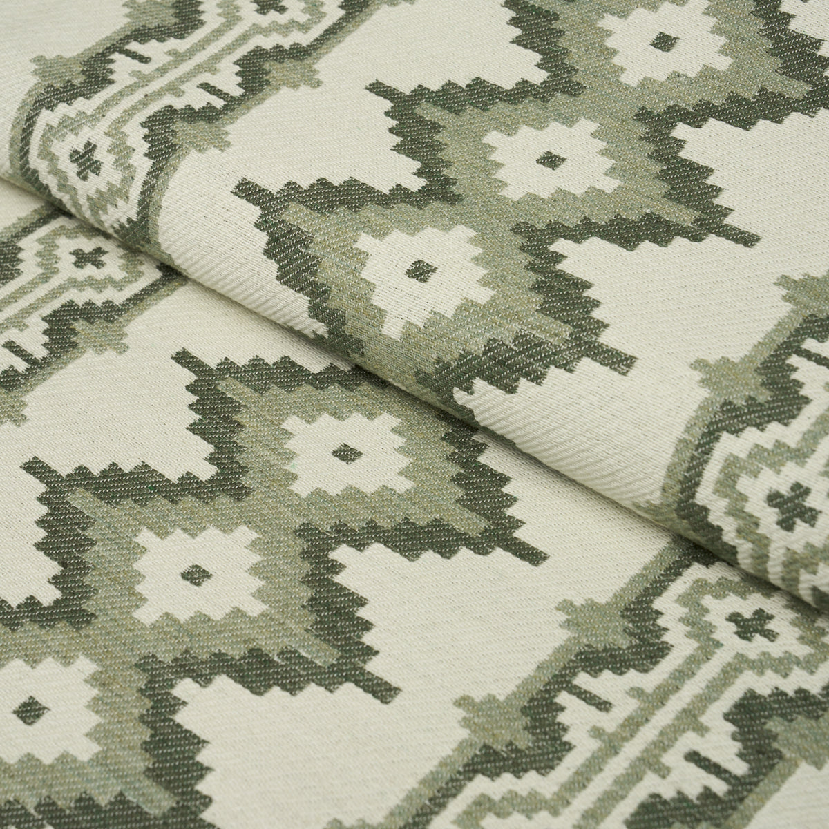 Pathway fabric in green color - pattern number 87000 - by Schumacher in the Kevin Aspaas collection