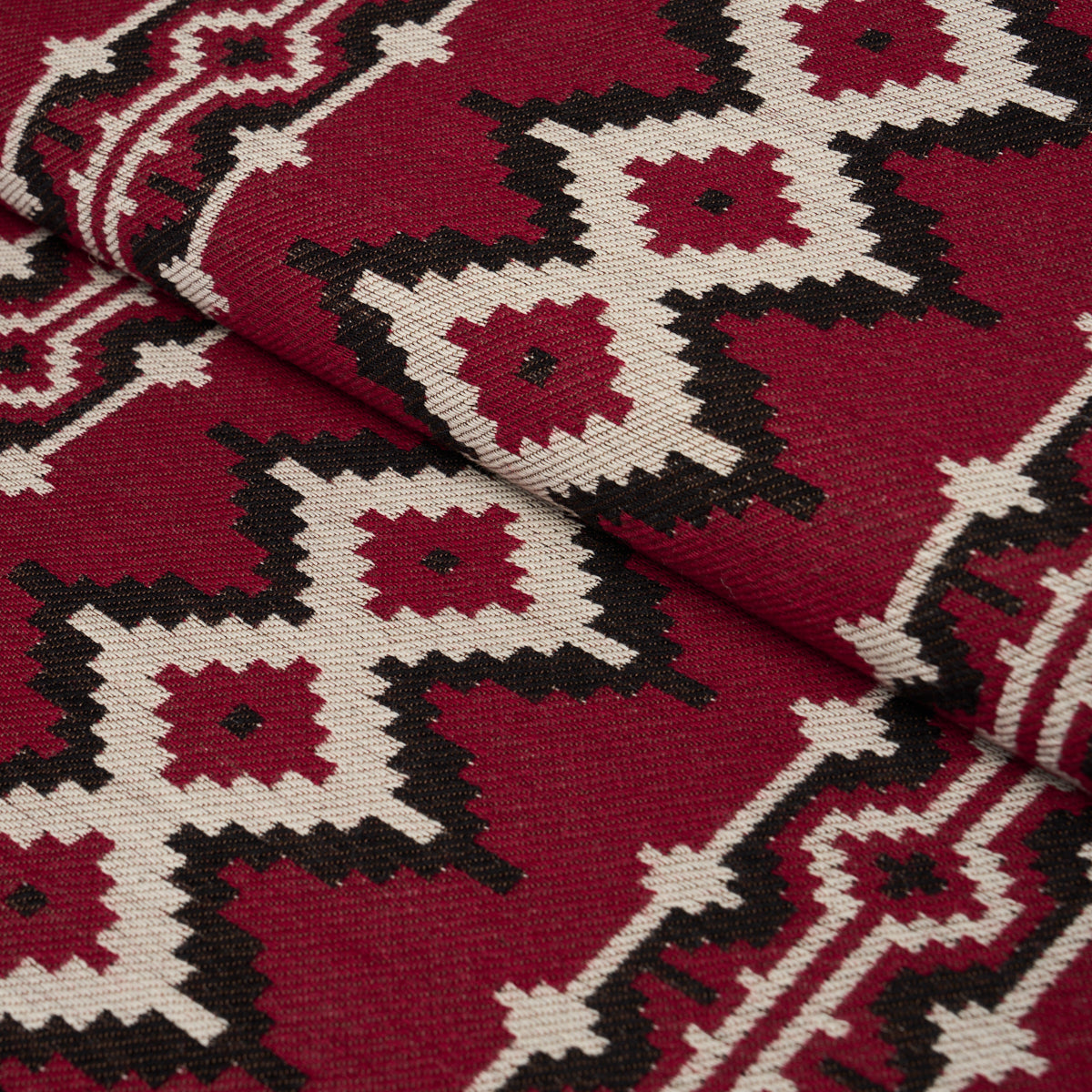 Pathway fabric in red color - pattern number 87001 - by Schumacher in the Kevin Aspaas collection