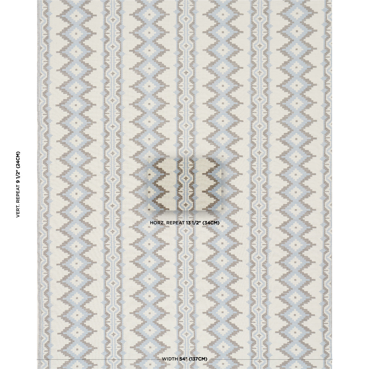 Pathway fabric in sky color - pattern number 87002 - by Schumacher in the Kevin Aspaas collection