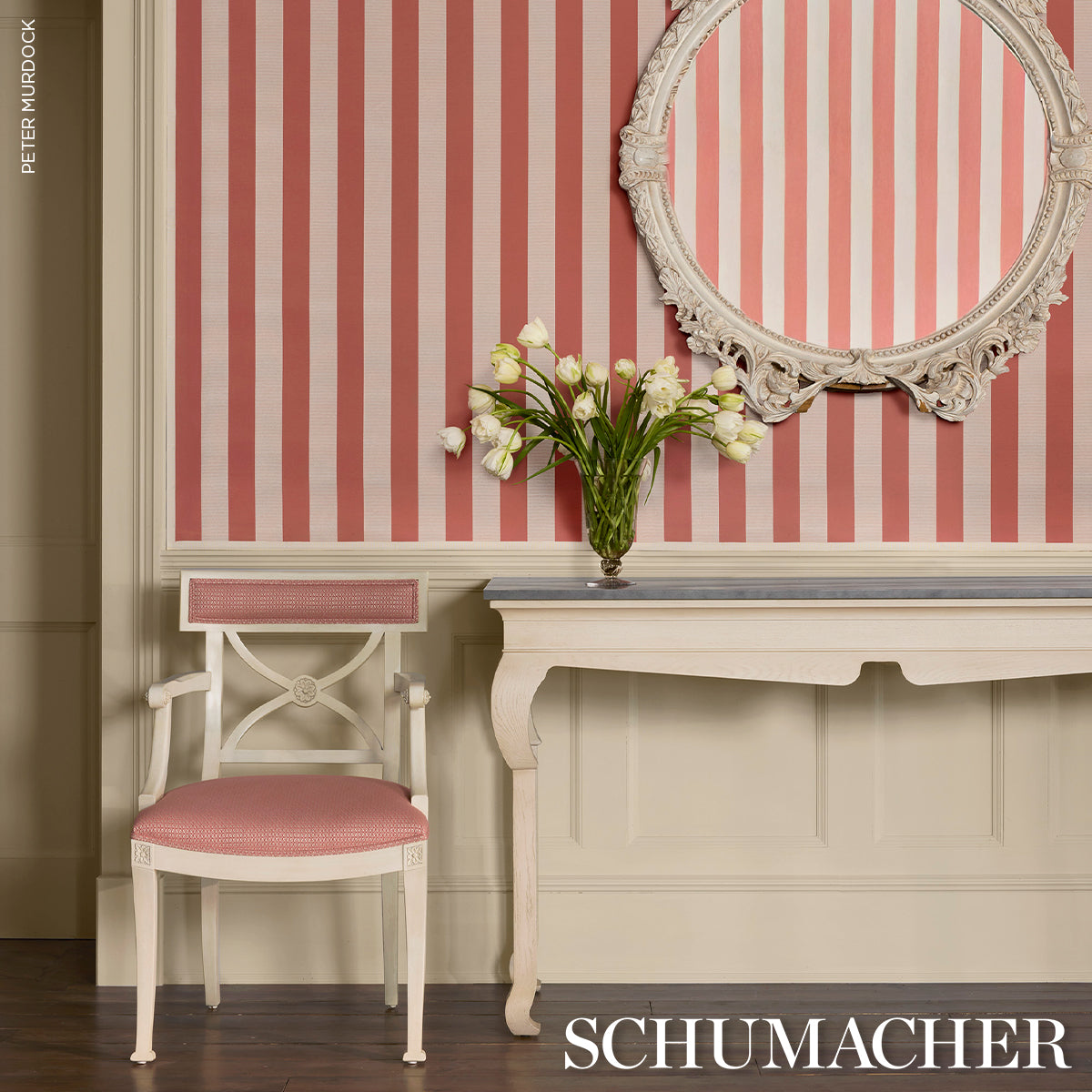 Adams Damask fabric in pink color - pattern number 87085 - by Schumacher in the Mark D. Sikes collection