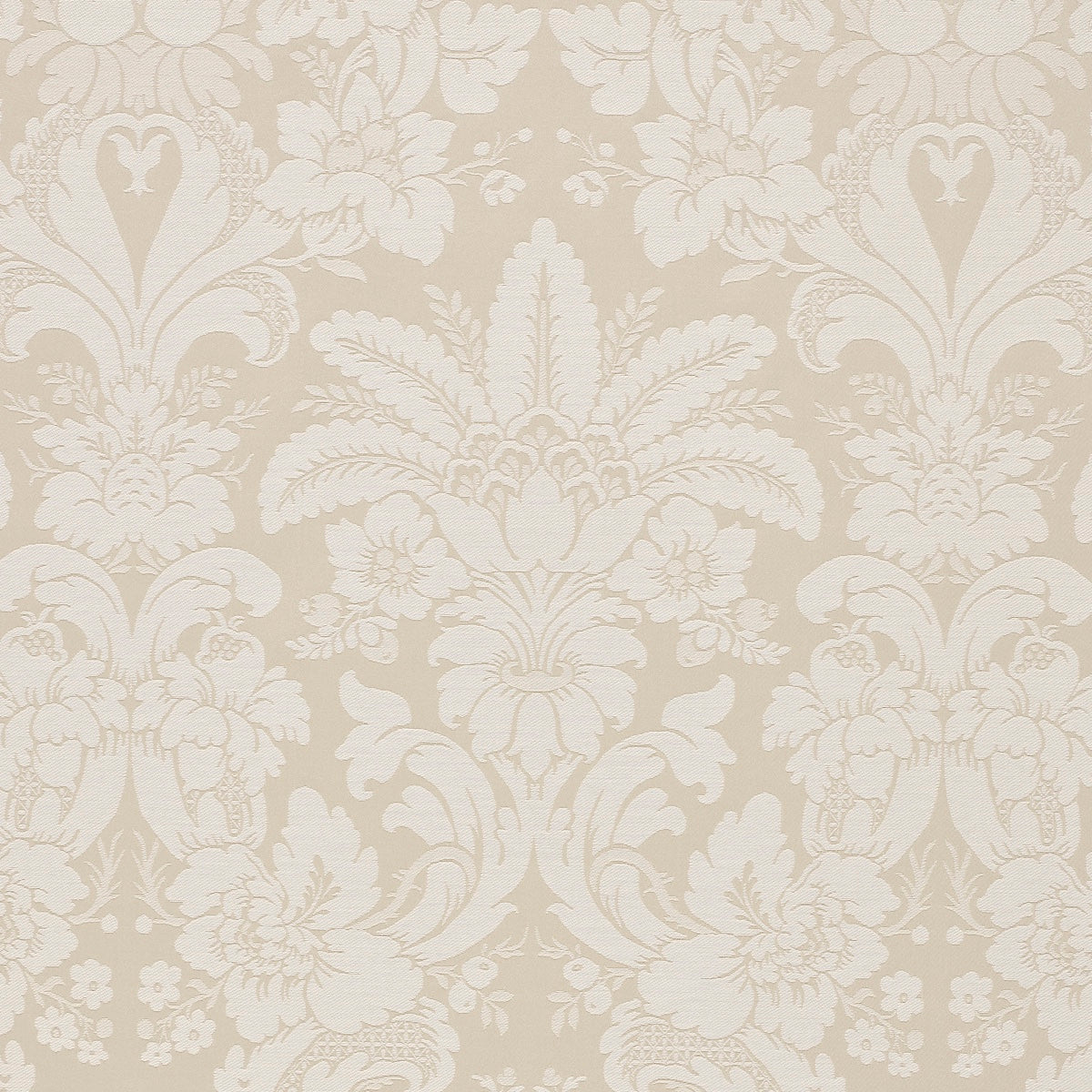 Kennedy Damask fabric in ivory color - pattern number 87092 - by Schumacher in the Mark D. Sikes collection