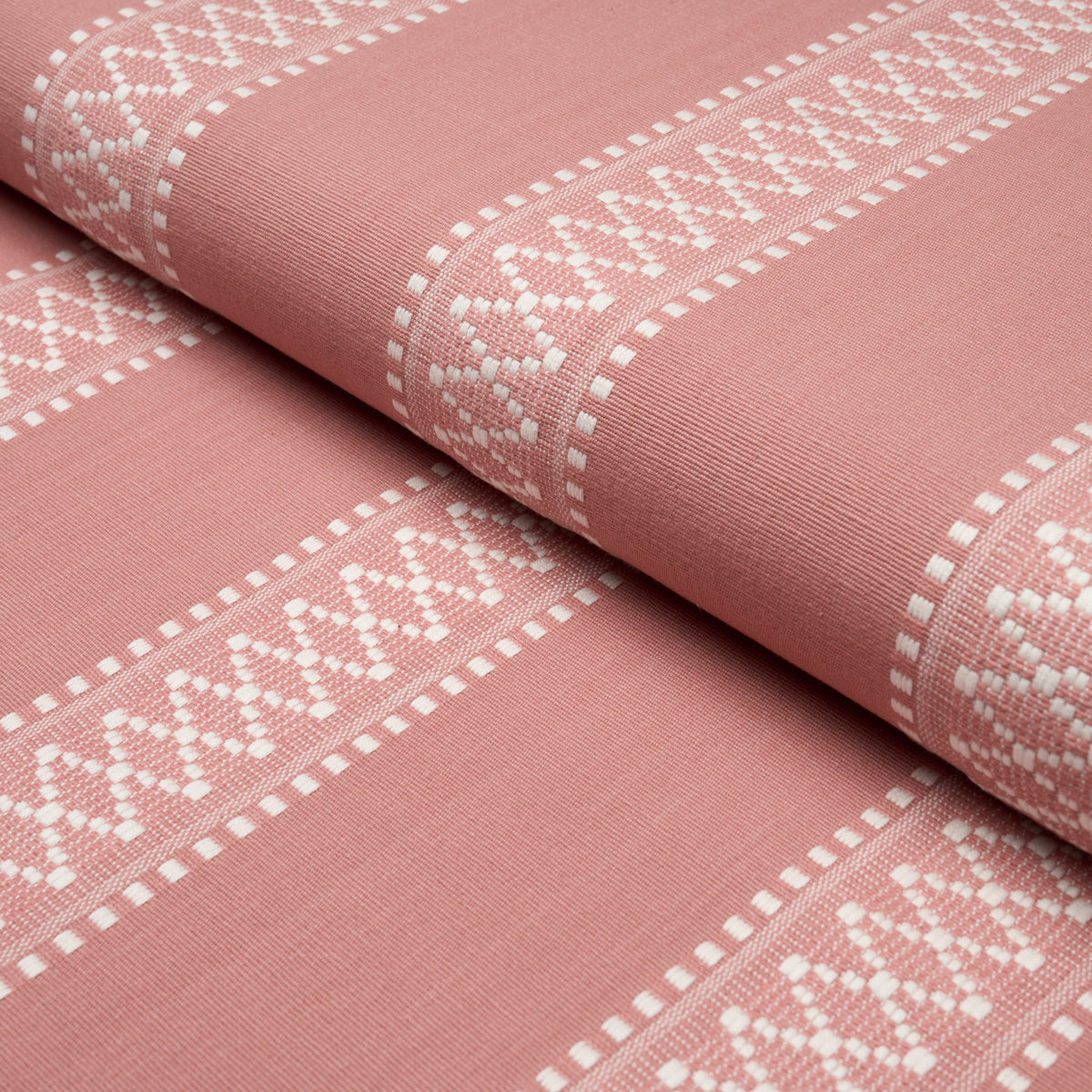Shannon Stripe fabric in Pink color - pattern number 87201 - by Schumacher in the Woven Essentials collection