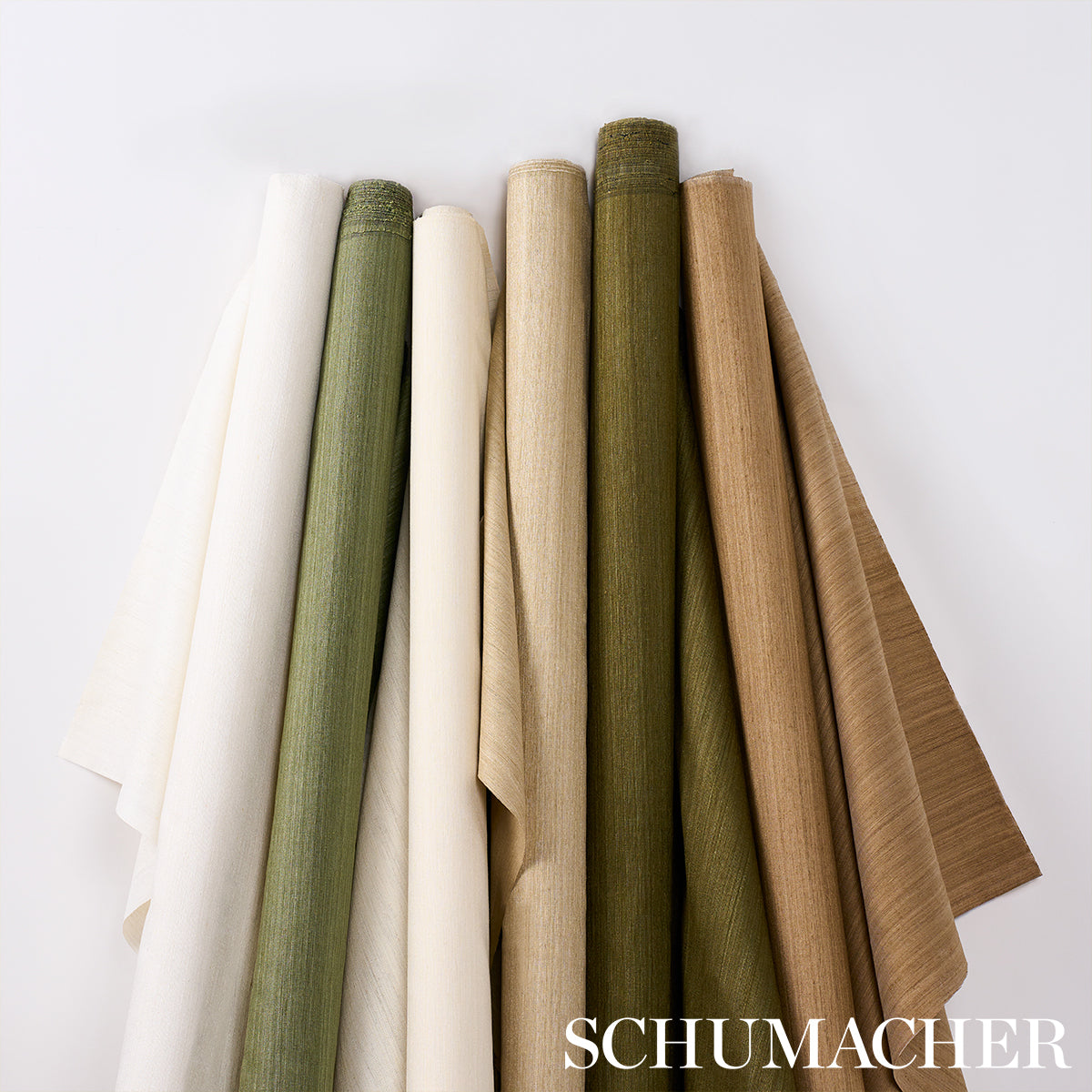 Masara Handwoven Silk fabric in Loden color - pattern number 87228 - by Schumacher in the Perfect Basics: Silks collection