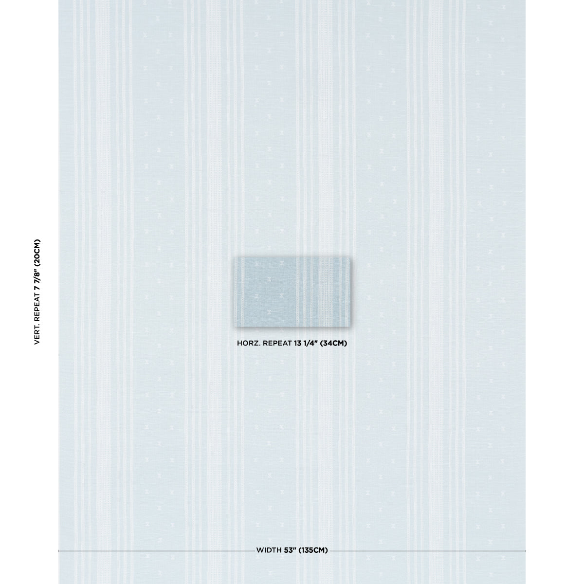 Imara Stripe fabric in Sky color - pattern number 87250 - by Schumacher in the Bohemia collection