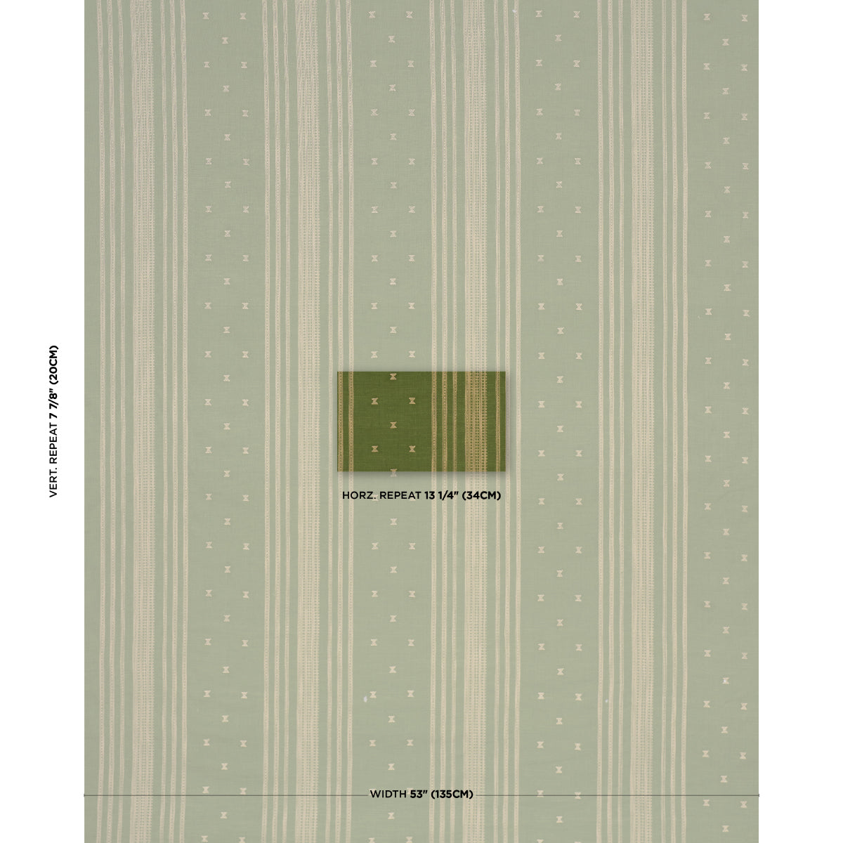 Imara Stripe fabric in Green color - pattern number 87251 - by Schumacher in the Bohemia collection