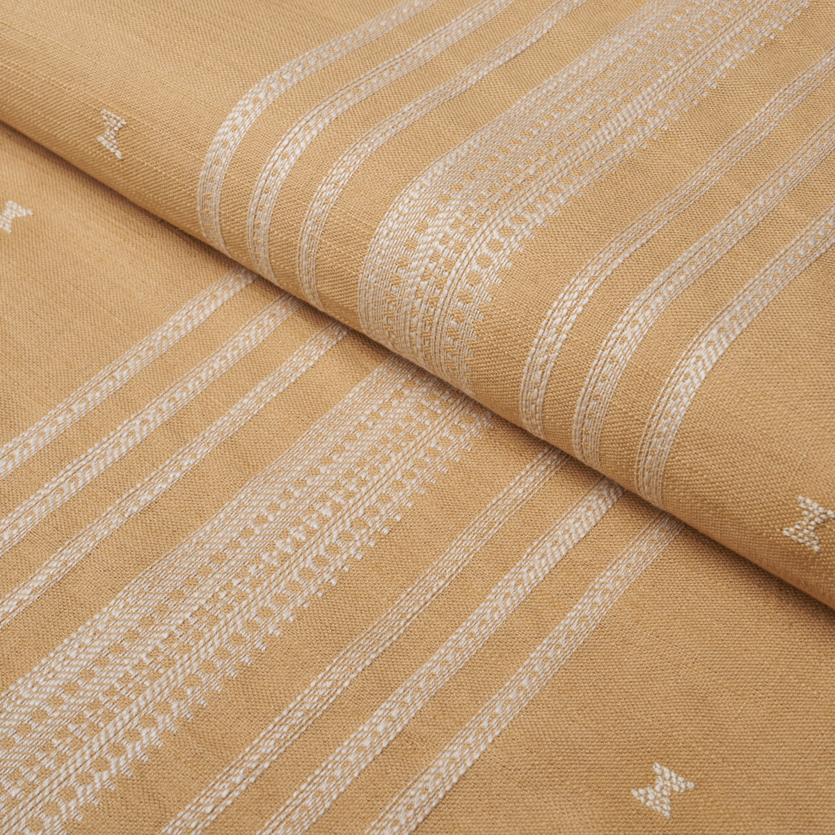 Imara Stripe fabric in Ochre color - pattern number 87252 - by Schumacher in the Bohemia collection