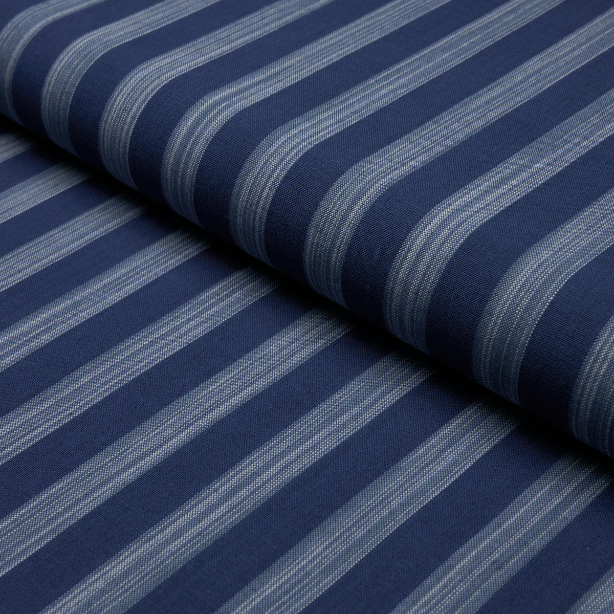 Jonah Stripe fabric in Indigo color - pattern number 87262 - by Schumacher in the Bohemia collection