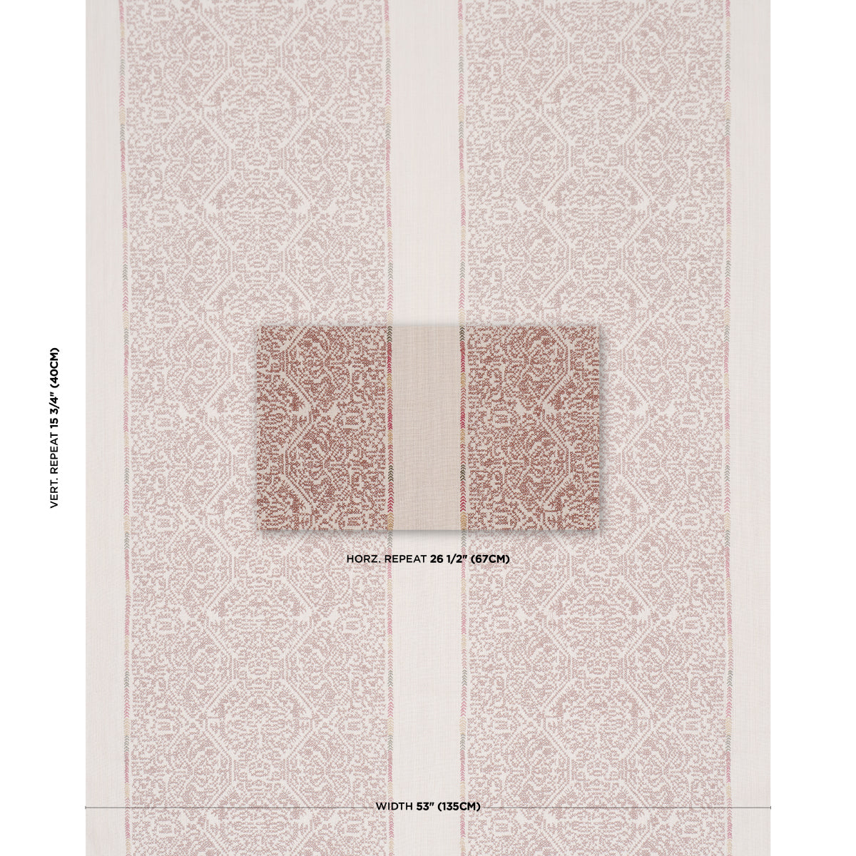 Orion Embroidery fabric in Clay color - pattern number 87270 - by Schumacher in the Bohemia collection