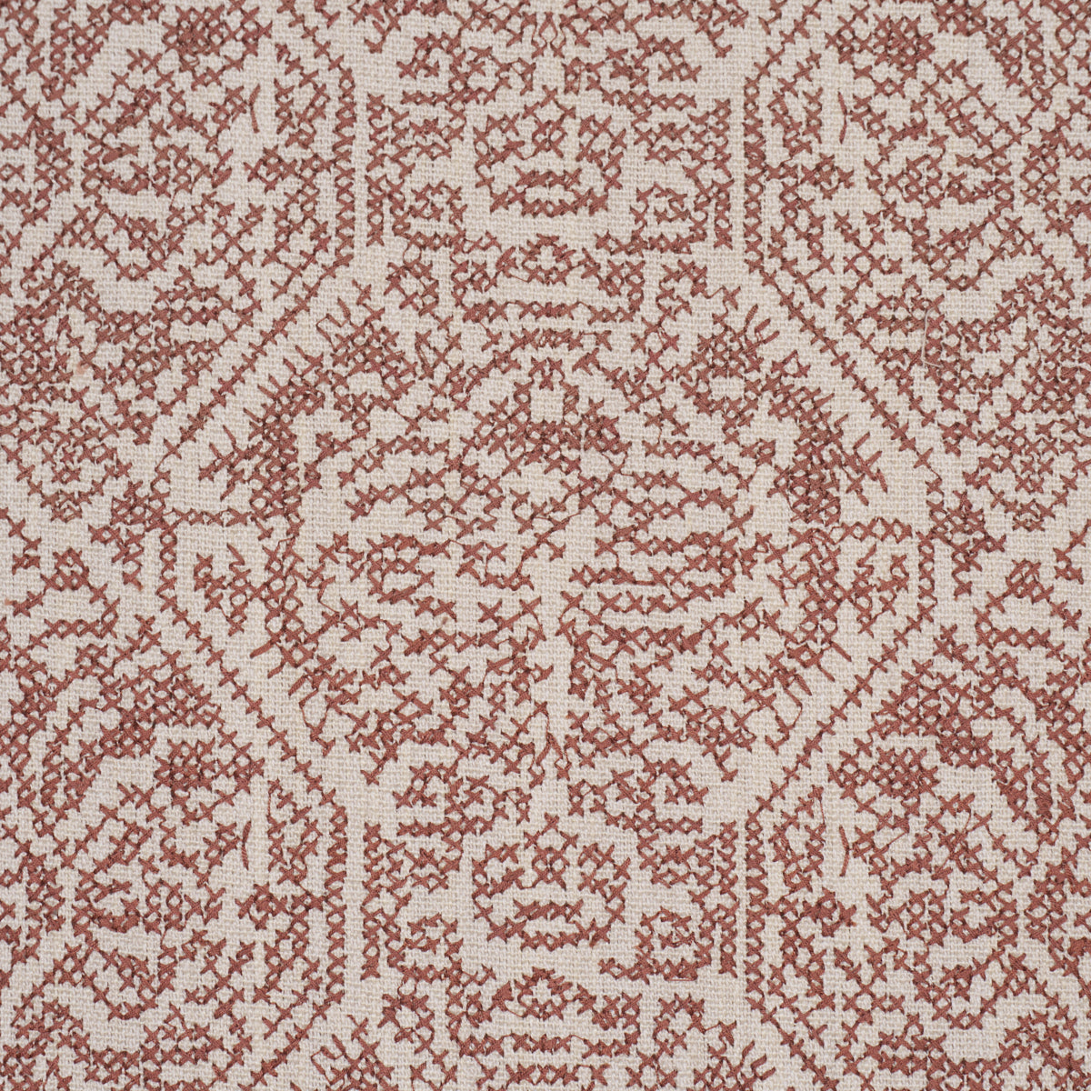 Orion Embroidery fabric in Clay color - pattern number 87270 - by Schumacher in the Bohemia collection