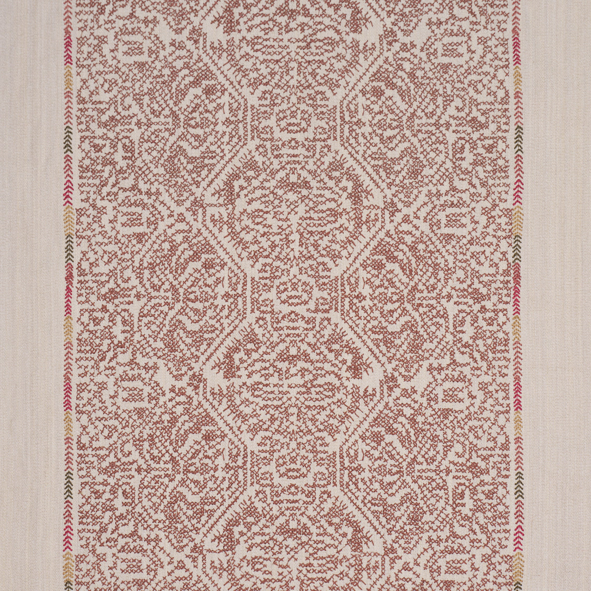 Orion Embroidery fabric in Clay color - pattern number 87270 - by Schumacher in the Bohemia collection