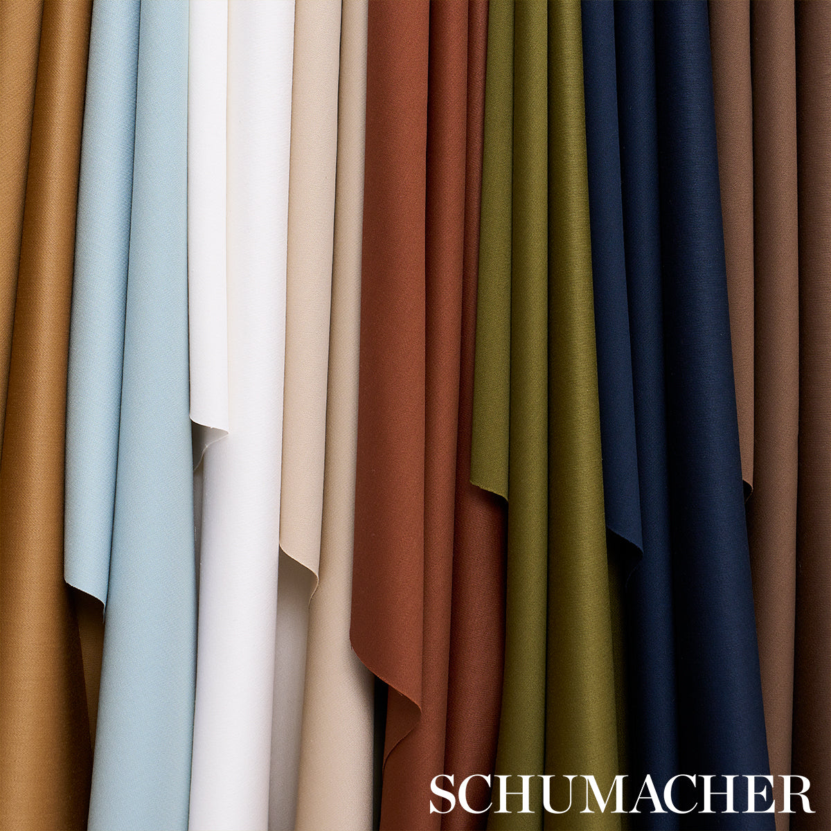 Donovan Merino Wool Sateen fabric in Rust color - pattern number 87323 - by Schumacher in the Patterson Flynn collection
