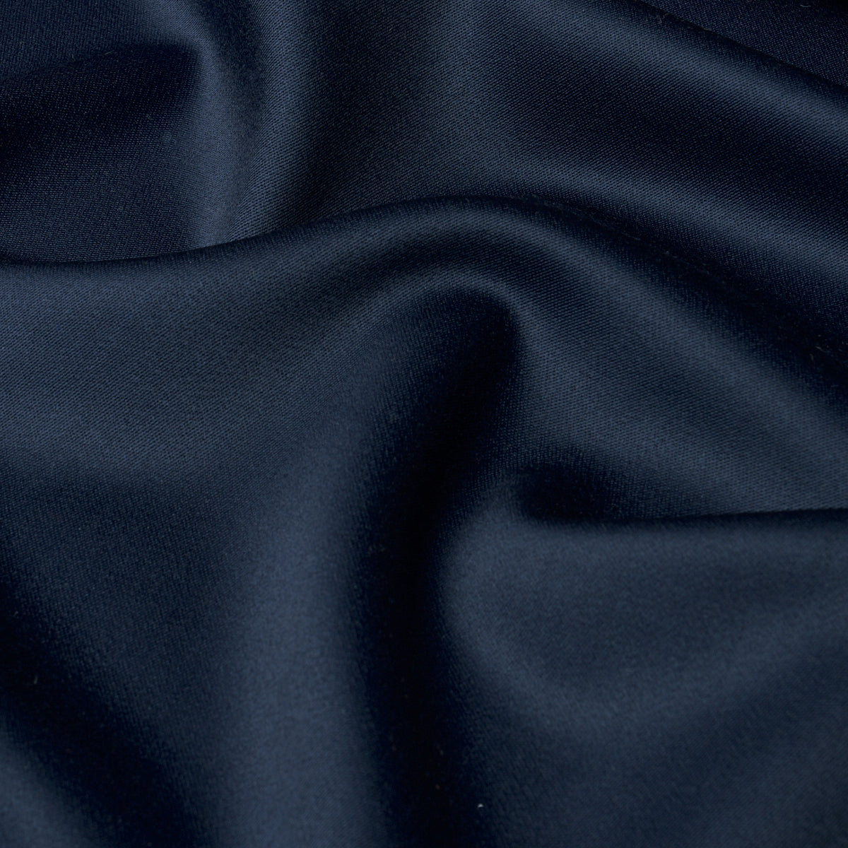 Donovan Merino Wool Sateen fabric in Navy color - pattern number 87325 - by Schumacher in the Patterson Flynn collection