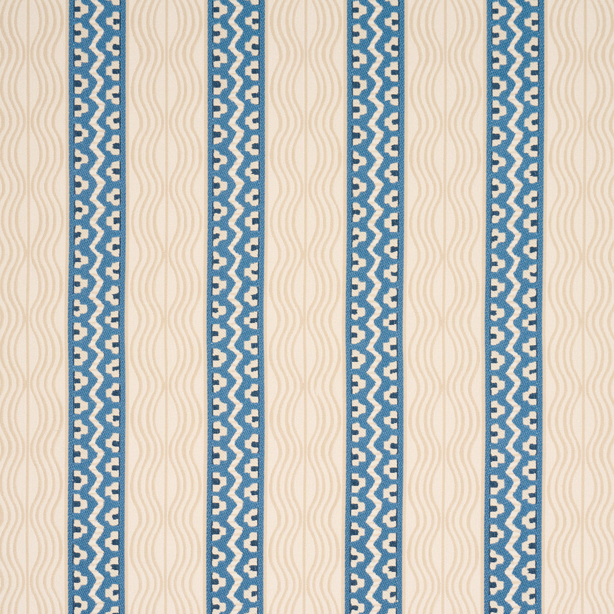 Creme Anglaise fabric in English Cream/Denim Blue color - pattern number 87450 - by Schumacher in the Johnson Hartig collection