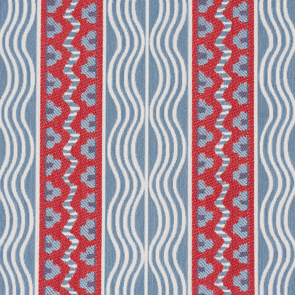 Creme Anglaise fabric in French Red &amp; Blue color - pattern number 87451 - by Schumacher in the Johnson Hartig collection
