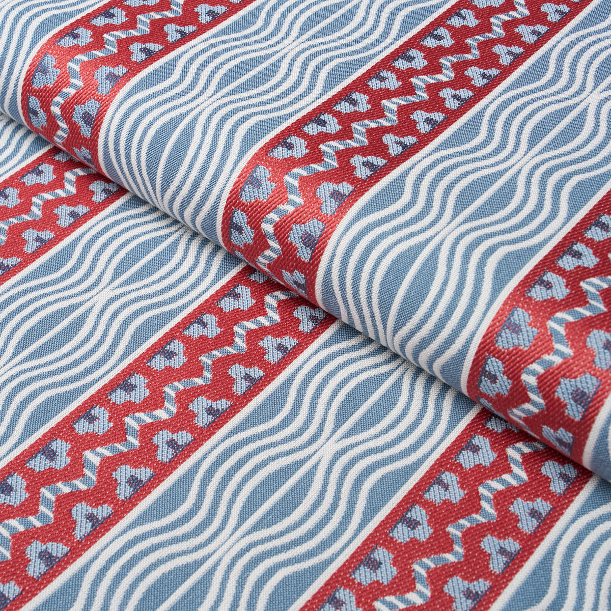 Creme Anglaise fabric in French Red &amp; Blue color - pattern number 87451 - by Schumacher in the Johnson Hartig collection