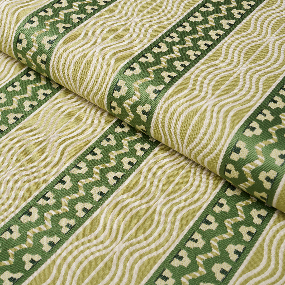 Creme Anglaise fabric in Juniper Green color - pattern number 87452 - by Schumacher in the Johnson Hartig collection