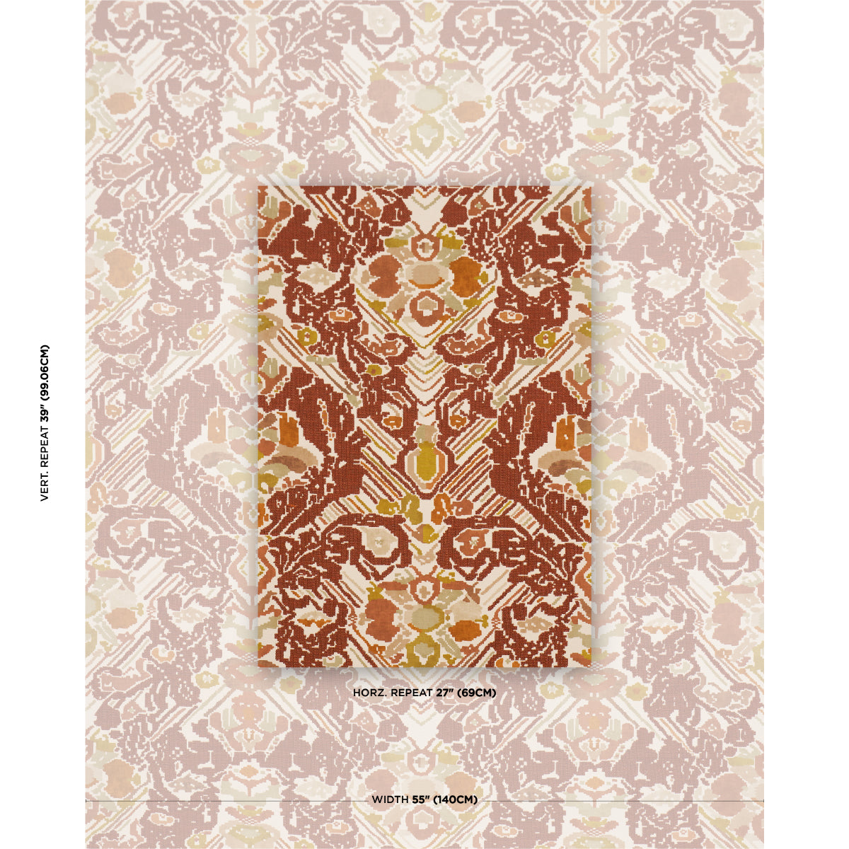 Reversible Digital Damask fabric in chartreuse color - pattern number 87550 - by Schumacher in the Atelier Paris collection