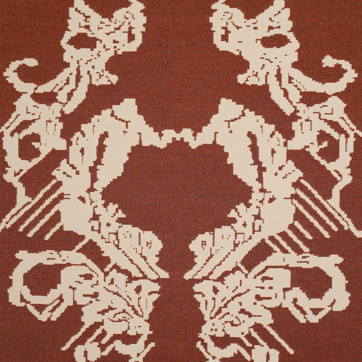 Reversible Digital Damask fabric in chartreuse color - pattern number 87550 - by Schumacher in the Atelier Paris collection