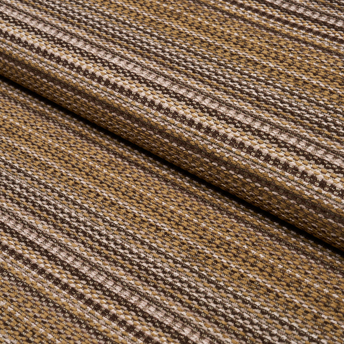 Sabine Performance Stripe fabric in sepia color - pattern number 87642 - by Schumacher in the Schumacher Utility: Wovens collection