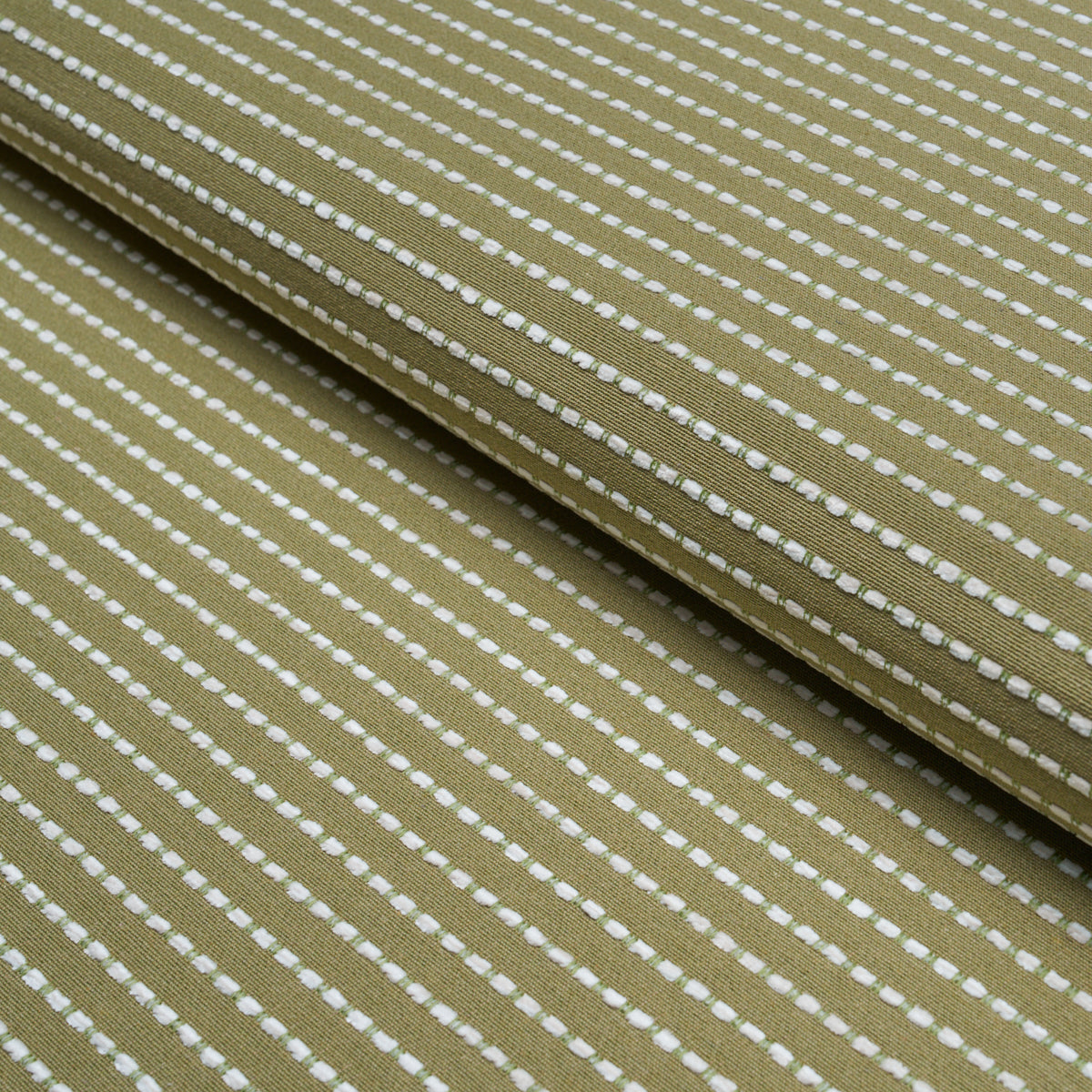 Austen Performance Stripe fabric in leaf color - pattern number 87681 - by Schumacher in the Schumacher Utility: Wovens collection