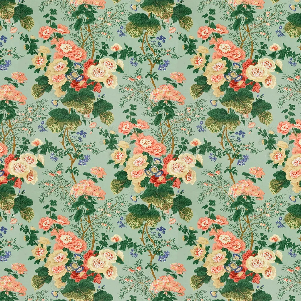 Althea Print fabric in celadon color - pattern 879004.LJ.0 - by Lee Jofa