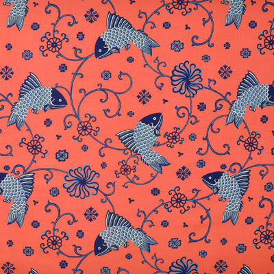 Oriental Fishes fabric in indigo color - pattern 949104.LJ.0 - by Lee Jofa