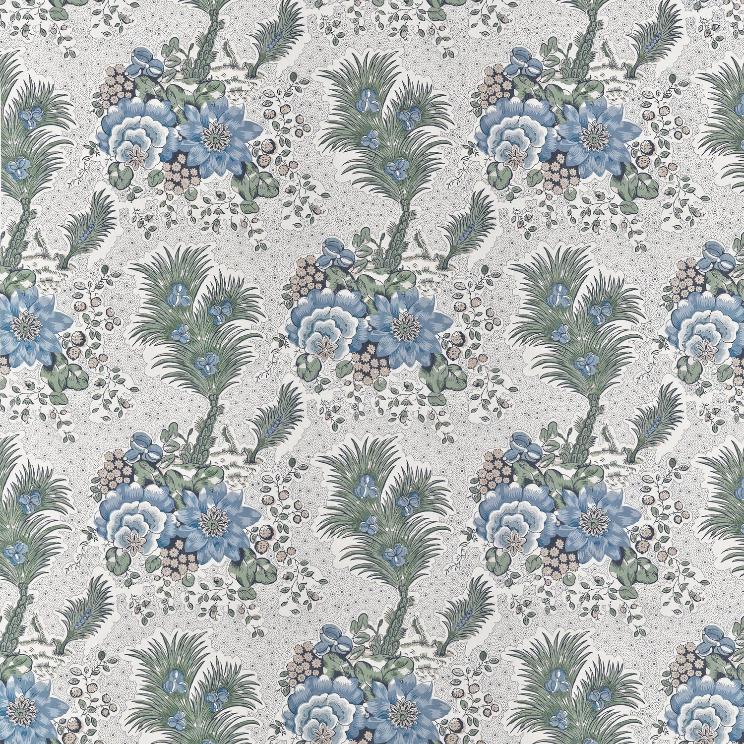 Drexel Hill fabric in blue and green color - pattern number AF10717 - by Anna French in the Clermont collection