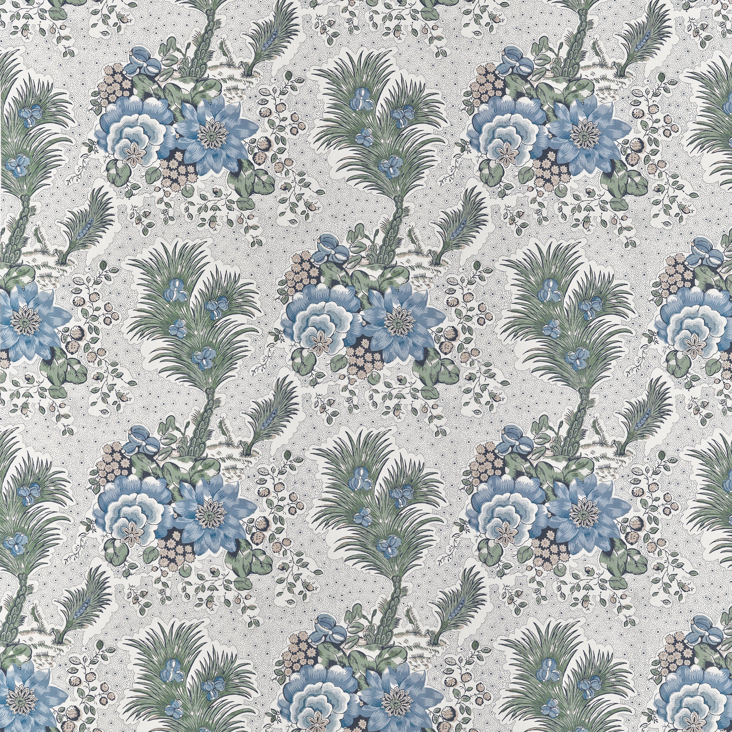 Drexel Hill fabric in blue and green color - pattern number AF10717 - by Anna French in the Clermont collection