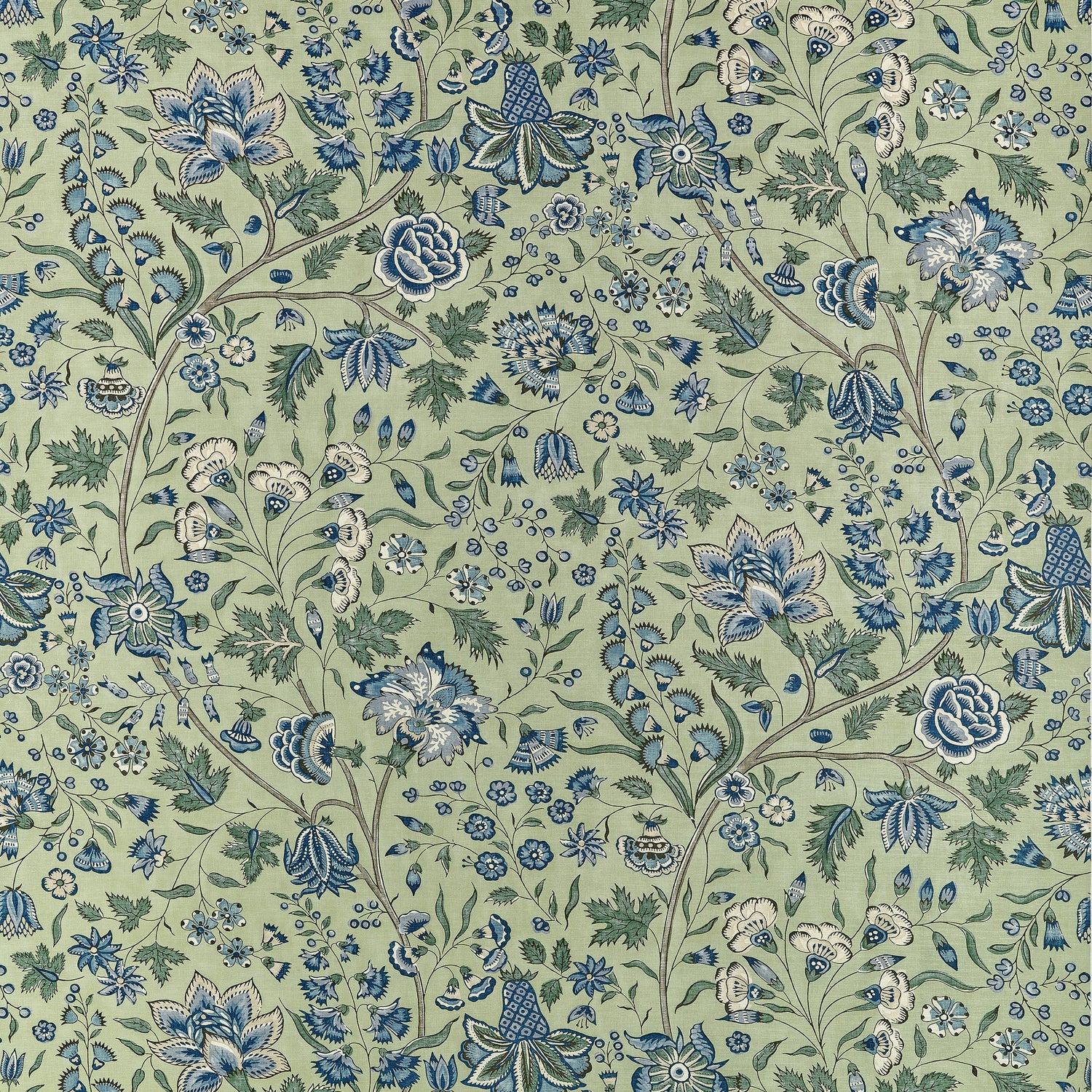Francois fabric in green and blue color - pattern number AF10727 - by Anna French in the Clermont collection