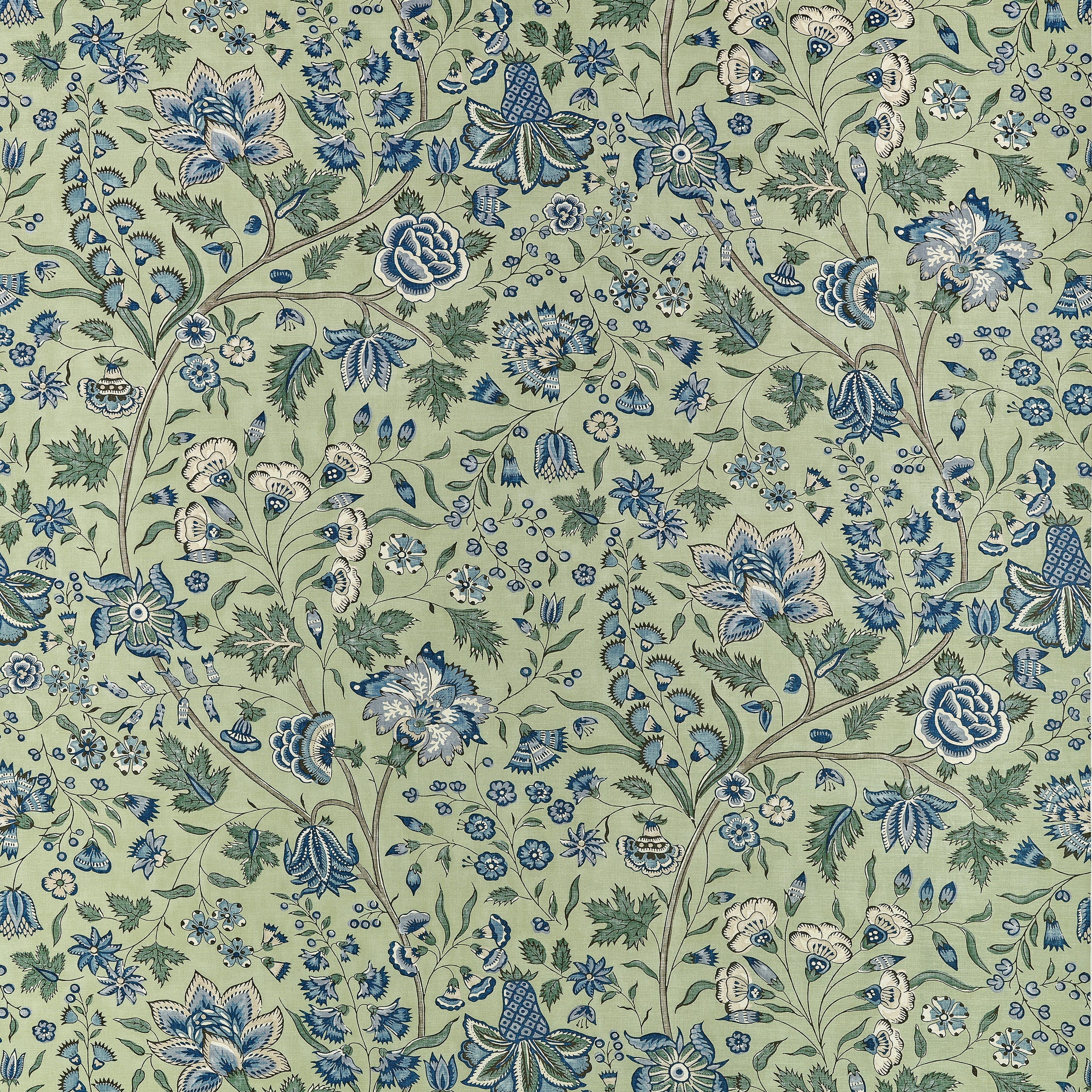 Francois fabric in green and blue color - pattern number AF10727 - by Anna French in the Clermont collection