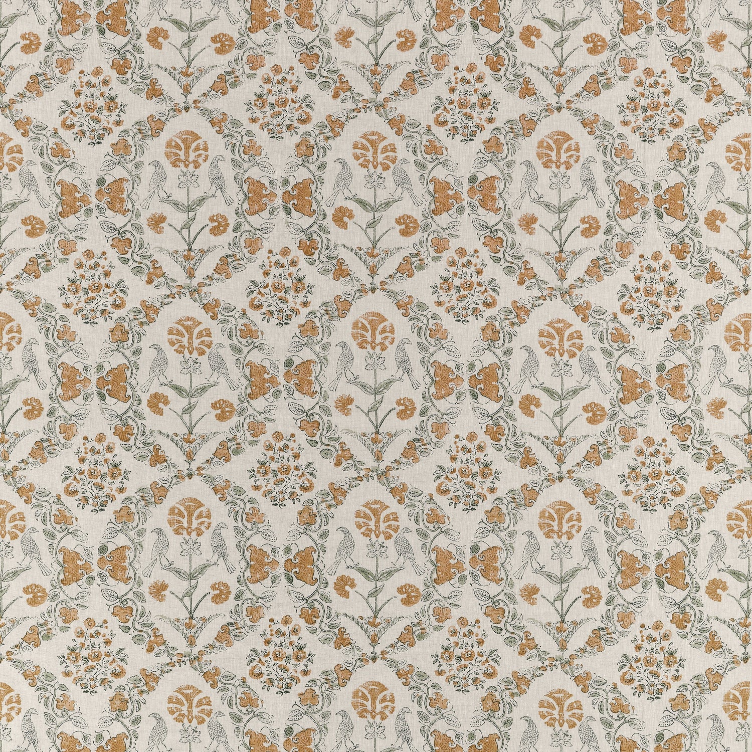 Paloma fabric in gold color - pattern number AF10737 - by Anna French in the Clermont collection